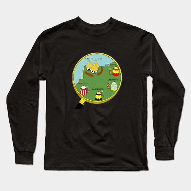 asterix and obelix magnifying glass + name Long Sleeve T-Shirt by Stinos